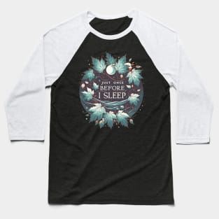 "Maple Whispers" - Tranquil Maple Leafs Nighttime Design Baseball T-Shirt